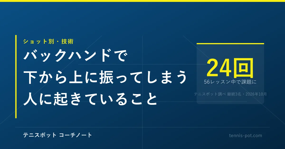 バックハンドで下から上に振ってしまう人に起きていること