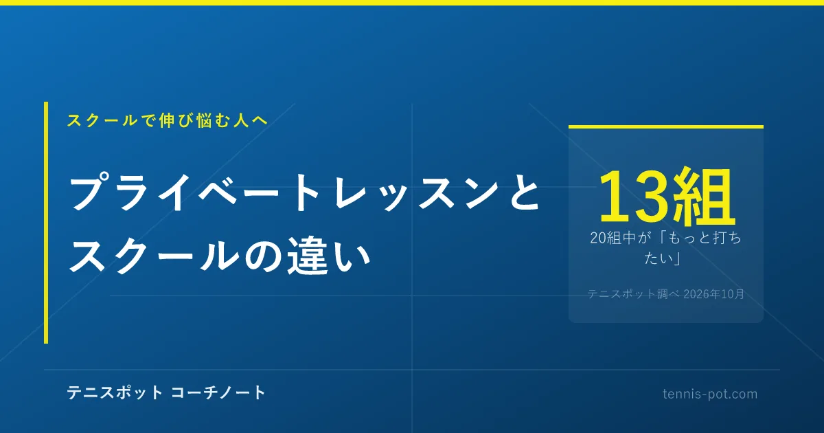 テニスのプライベートレッスンとスクールは何が違うのか