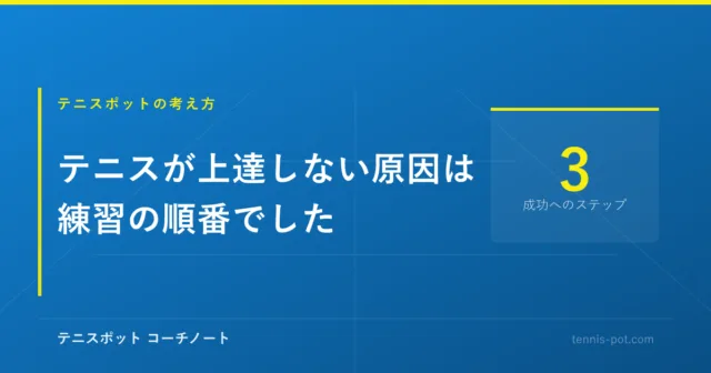 テニスが上達しない原因は練習の順番でした【成功への3ステップ】
